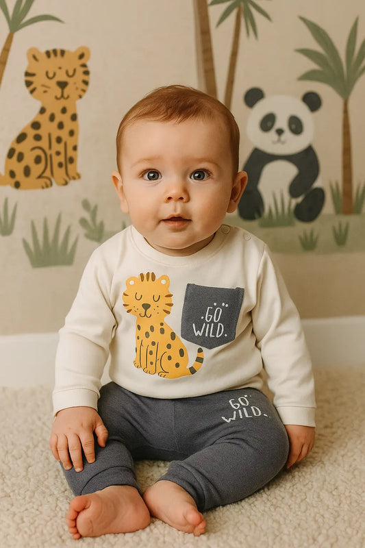 Pull léopard “Go Wild” & pantalon noir assorti ref 435429