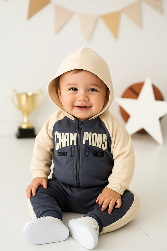 Veste Champions noire & beige + pantalon assorti ref 435206