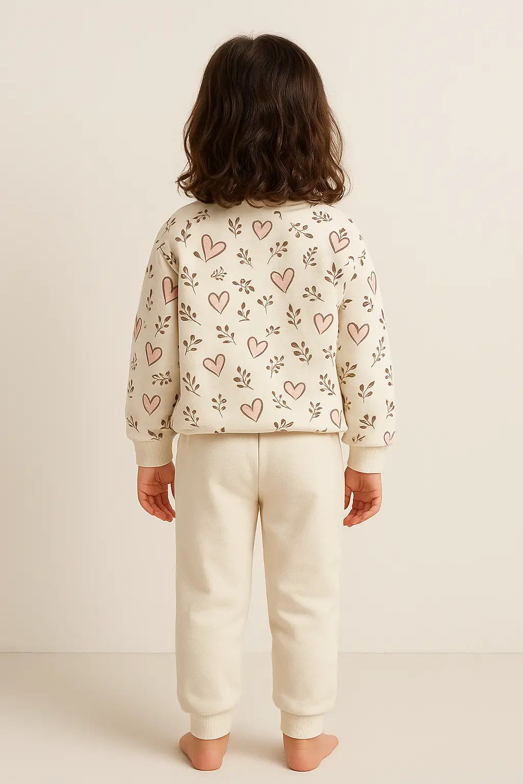 Pull motifs cœur & lapin + pantalon rose clair ref 435223