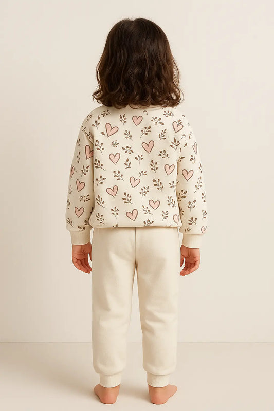 Pull motifs cœur & lapin + pantalon rose clair ref 435223