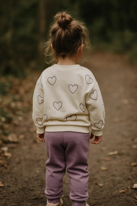 Pull “Love” à paillettes & pantalon mauve ref 433477