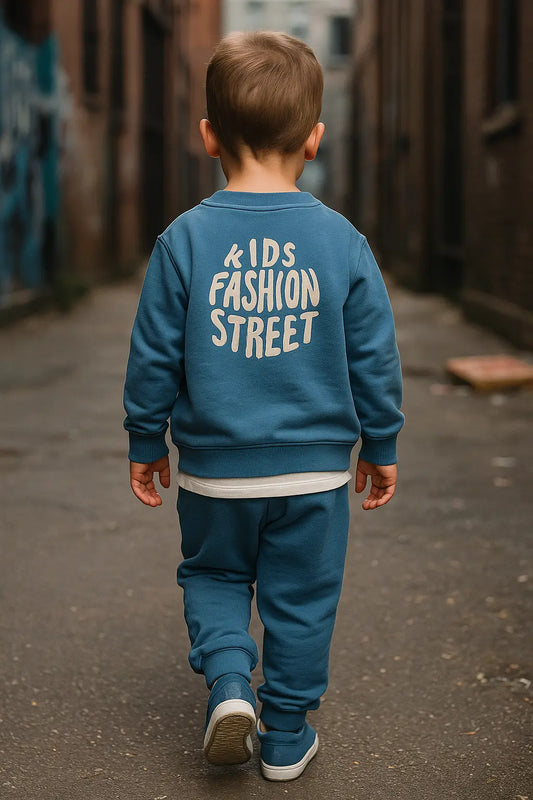 Sweat bleu & pantalon streetwear "Kids Fashion Street" ref 434861