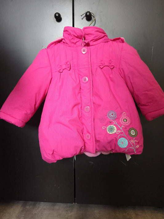 Manteau Rose Bouffant Doublé Moumoute – Prémaman – 9 Mois ref 291