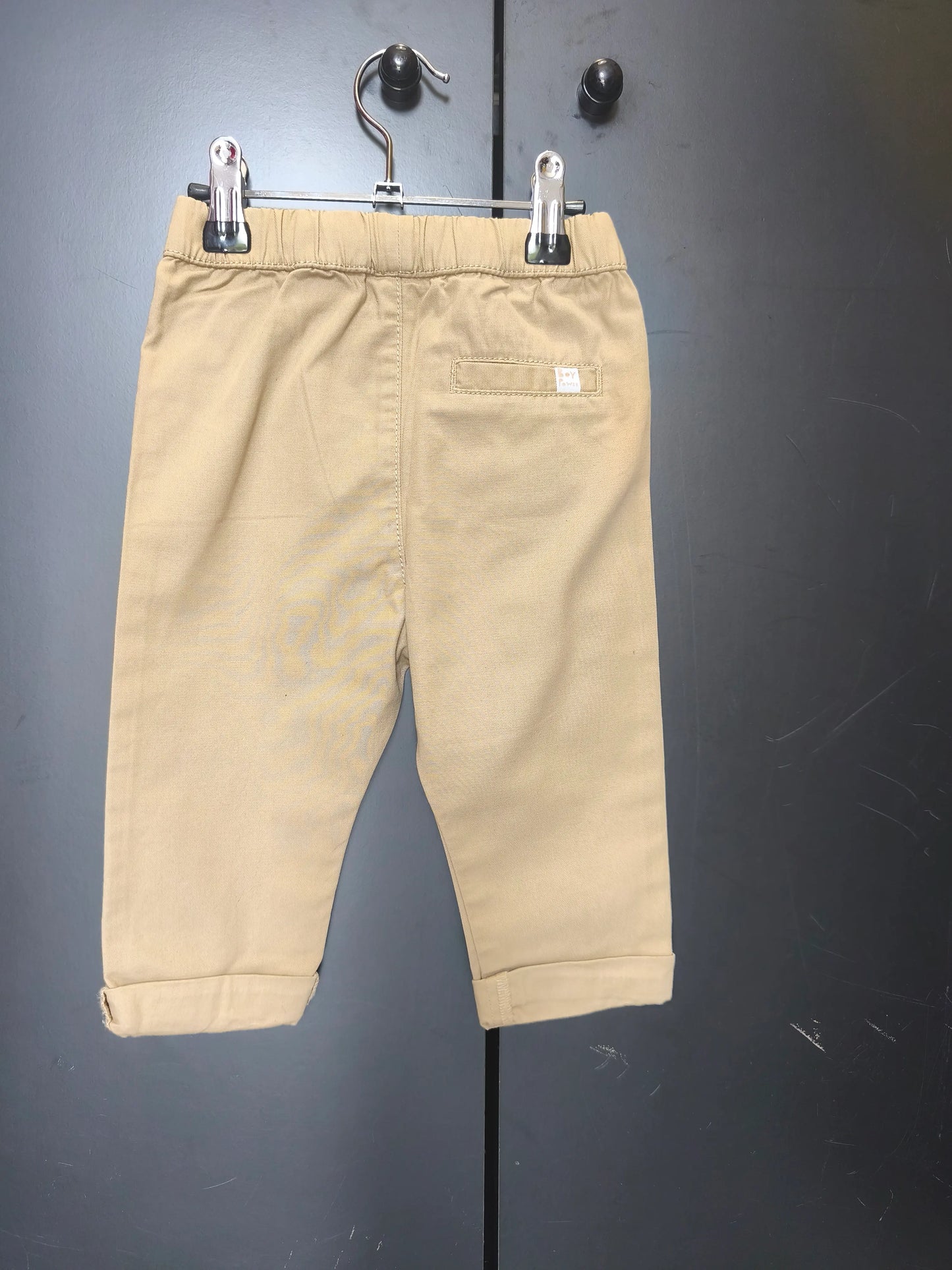 Pantalon Tape à l’Œil 18 mois - Beige, fausses poches & élastique intérieur ref 36