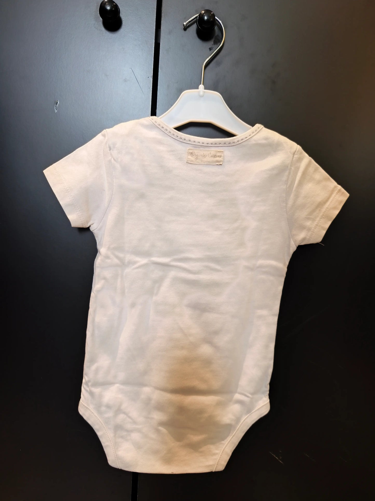 Body Blanc Crème à Manches Courtes – Broderie Girafe & Ballons – Baby Gap – 12 Mois ref 295