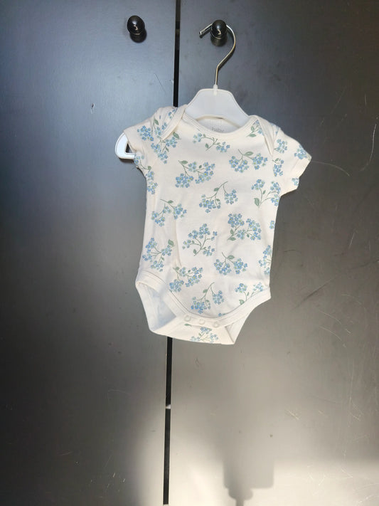 Body Blanc à Fleurs Bleues – Baby C&A – 0-1 Mois ref 187
