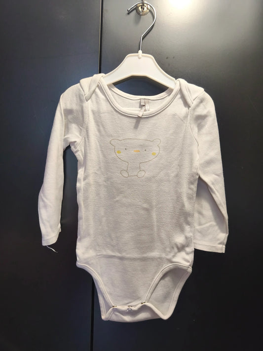 Body blanc manches longues à ourson – Orchestra 18 mois 🧸ref 375