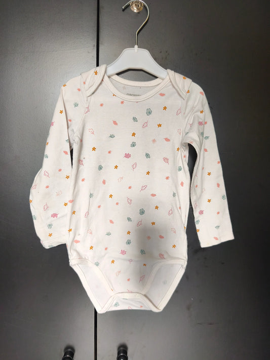 Body blanc imprimé feuilles vertes et or – Orchestra 24 mois ref 414