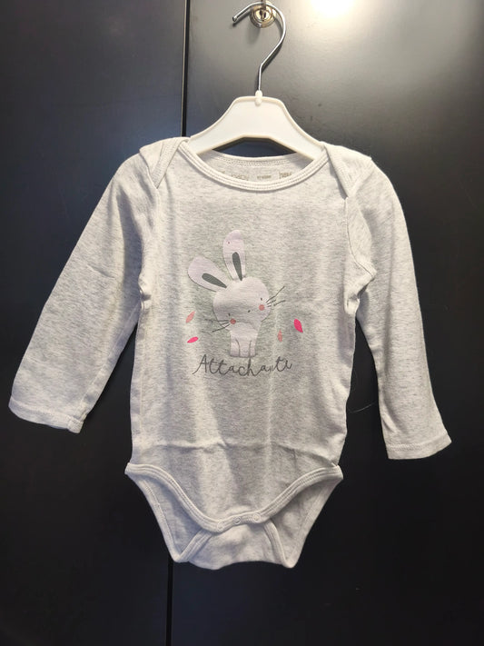 Body gris manches longues à lapin – Gémo 18 mois ref 373