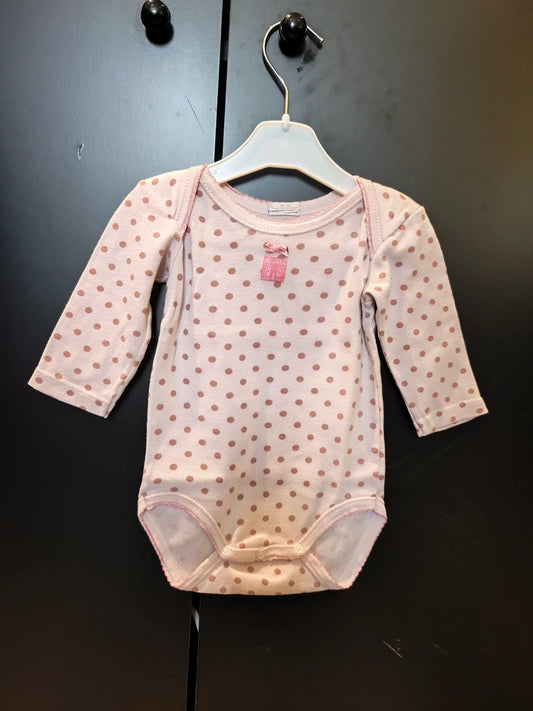 Body Rose Pâle à Pois – Manches Longues – Absorba – 12 Mois ref 298