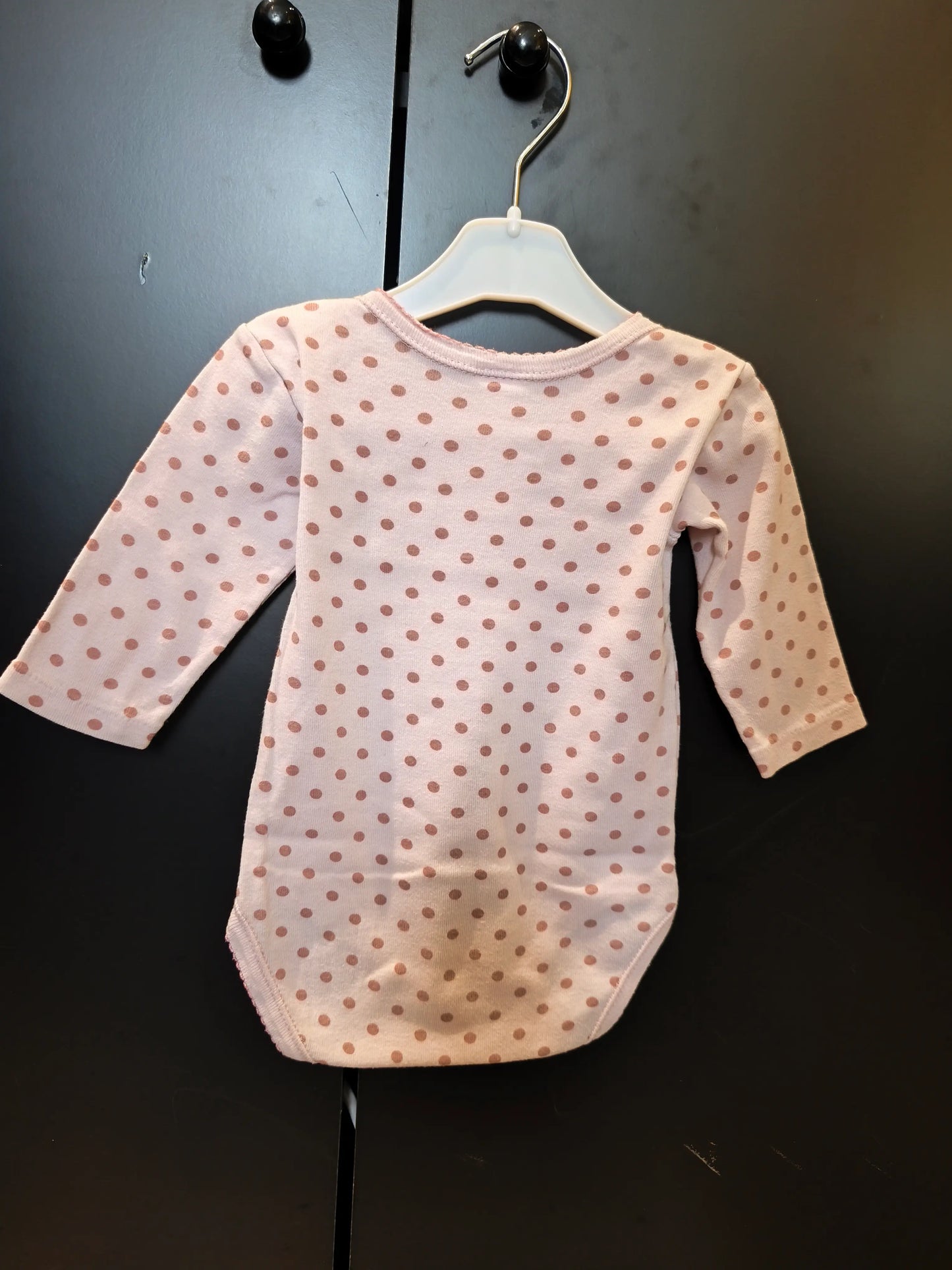 Body Rose Pâle à Pois – Manches Longues – Absorba – 12 Mois ref 298