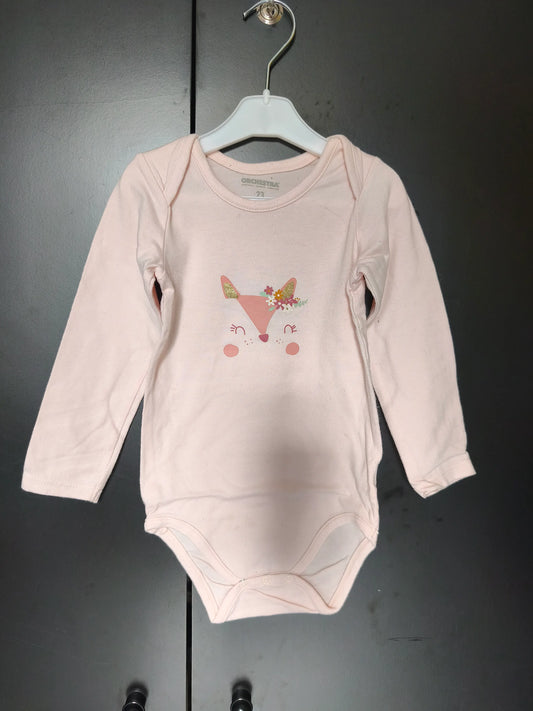 Body rose pâle manches longues renarde – Orchestra 24 mois ref 413