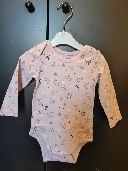 Body manches longues “Let’s Play” – Violet – 9 mois ref 268