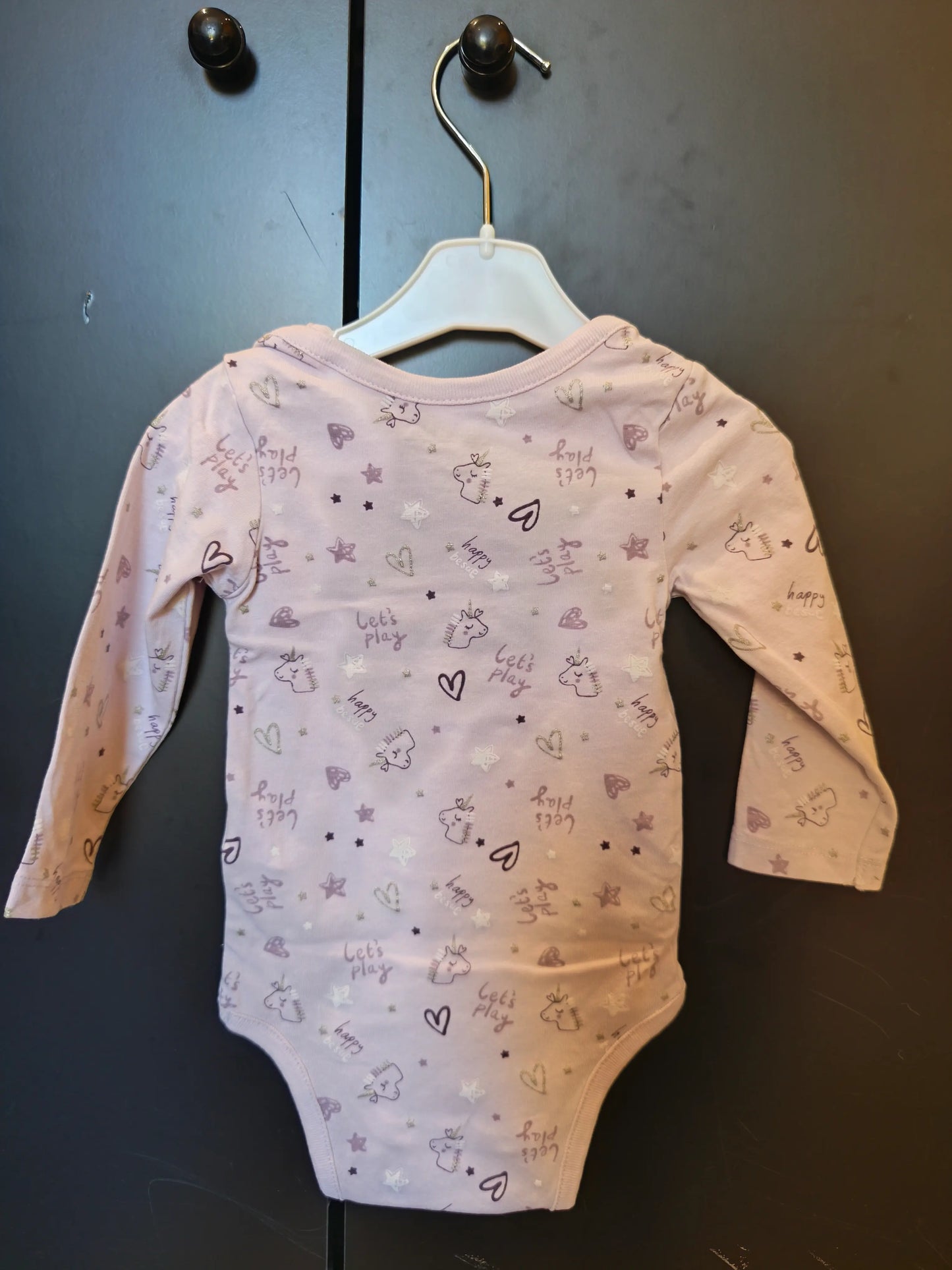 Body manches longues “Let’s Play” – Violet – 9 mois ref 268