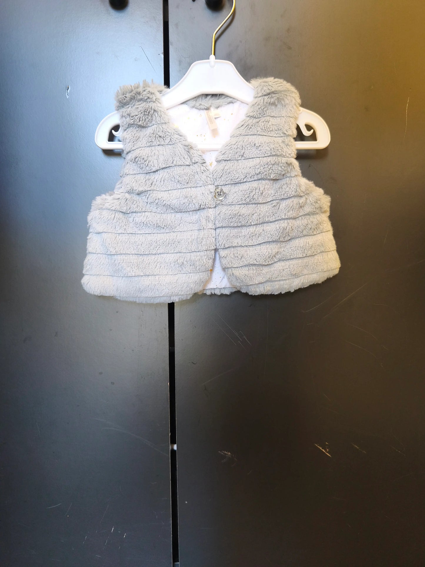 Veste Cache-Cœur Grise avec Doublure Étoilée – Orchestra – 6 Mois ref 220
