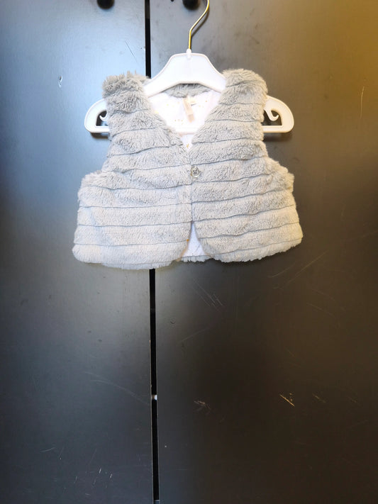 Veste Cache-Cœur Grise avec Doublure Étoilée – Orchestra – 6 Mois ref 220