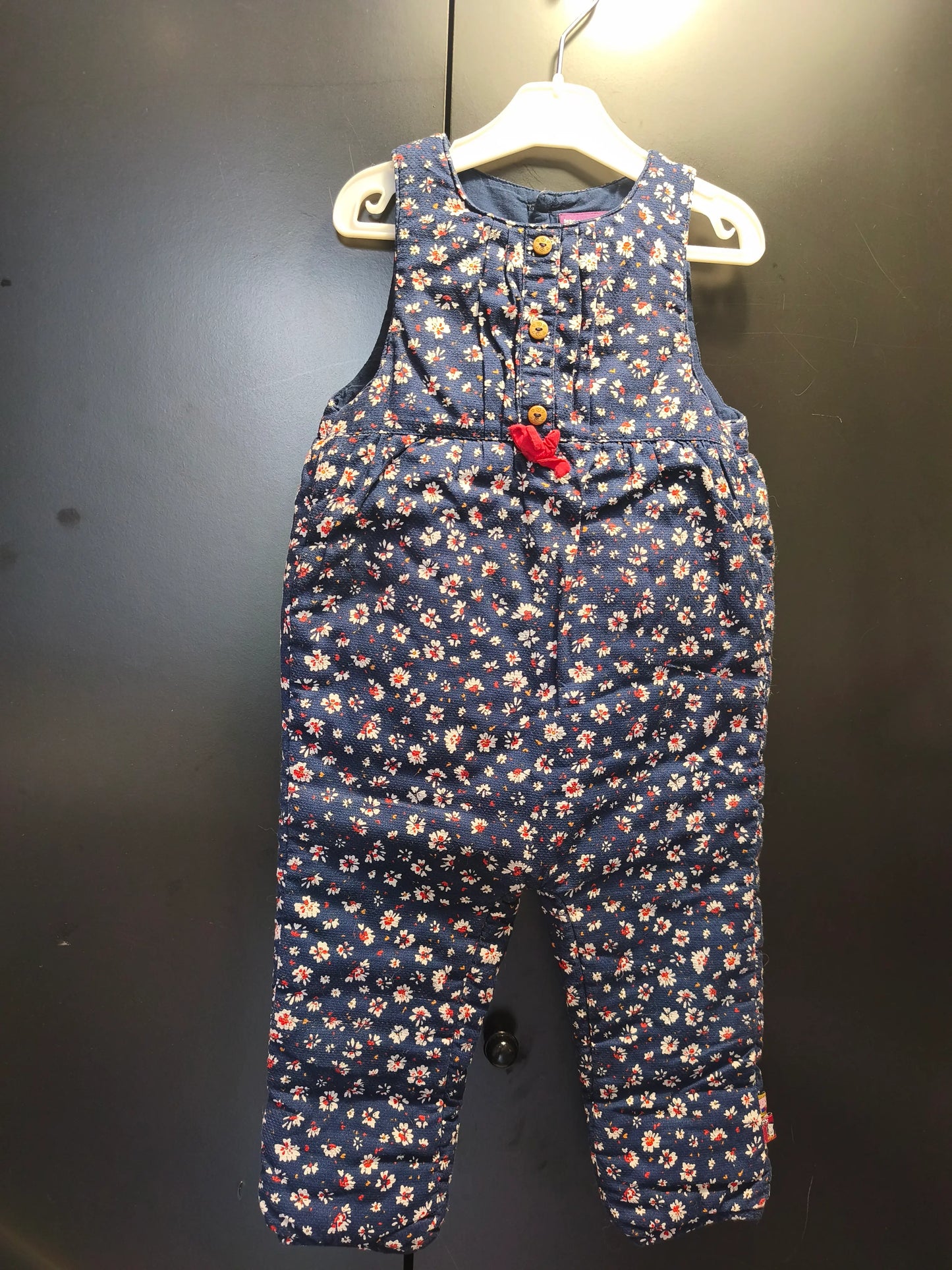 Combinaison pantalon bleu nuit à fleurs blanches – Sergent Major 18 mois ref 365