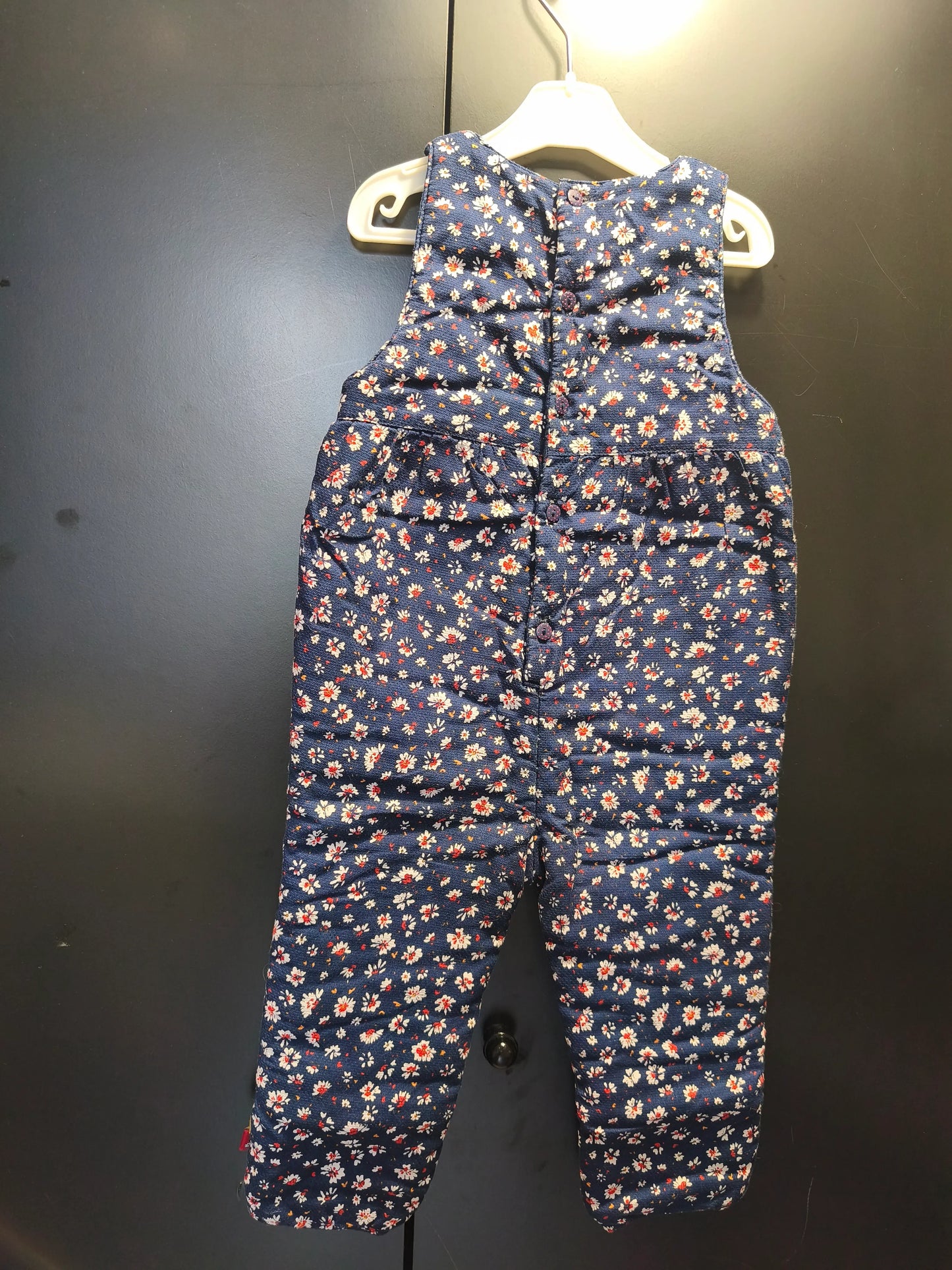 Combinaison pantalon bleu nuit à fleurs blanches – Sergent Major 18 mois ref 365