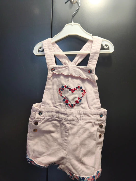 Combinaison short rose à bretelles réglables – Sergent Major 18 mois ref 363