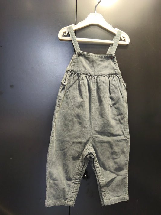 Combinaison pantalon vert côtelé à bretelles – Vertbaudet 18 mois ref 366