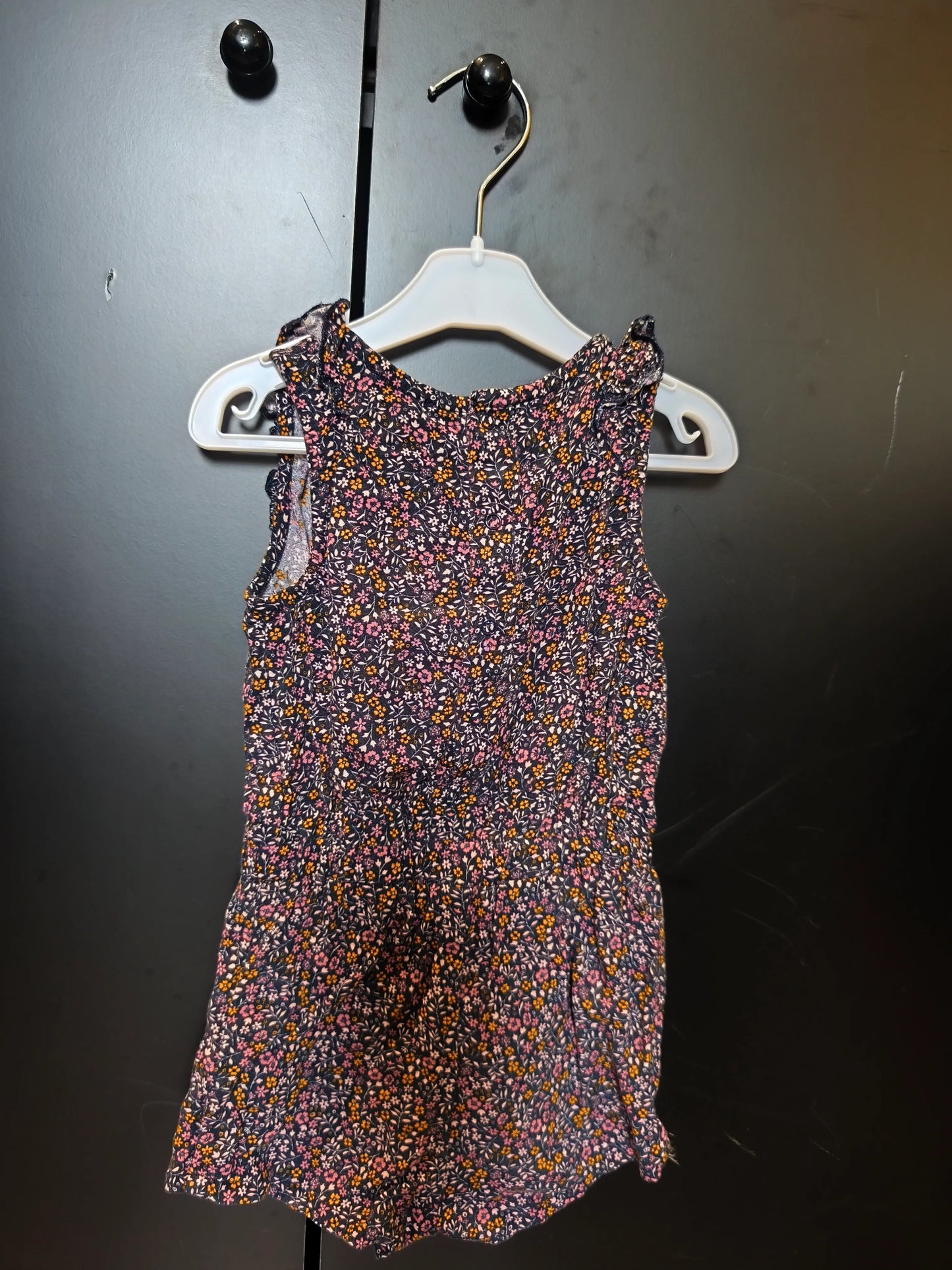 Combinaison short bleu marine à fleurs liberty – Kiabi 12 mois 🌸 ref 330