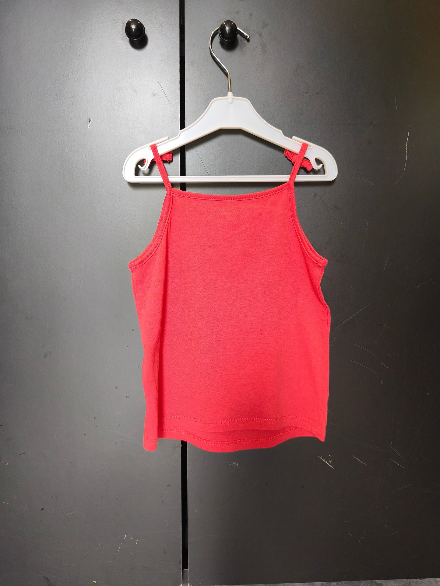 Débardeur Kiabi 24 mois – rouge uni avec volant ❤️✨ ref 140