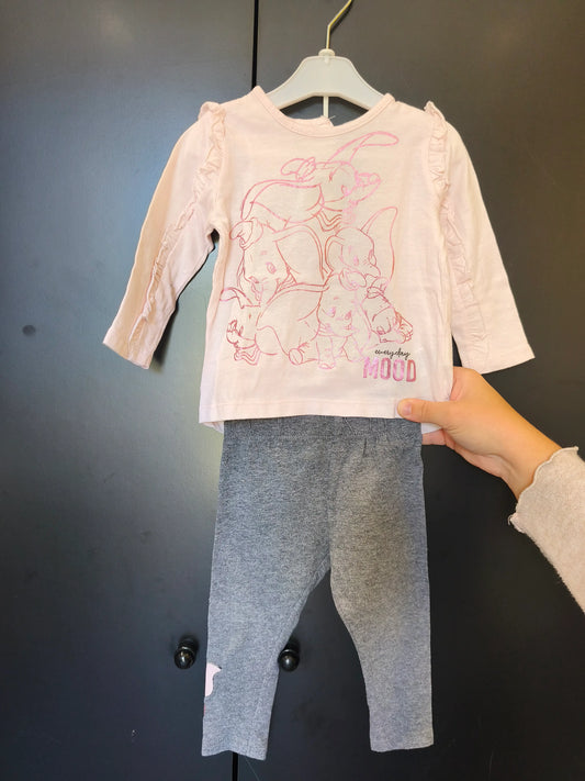 Ensemble T-shirt Dumbo & Legging – Disney Baby – 9 mois ref 279