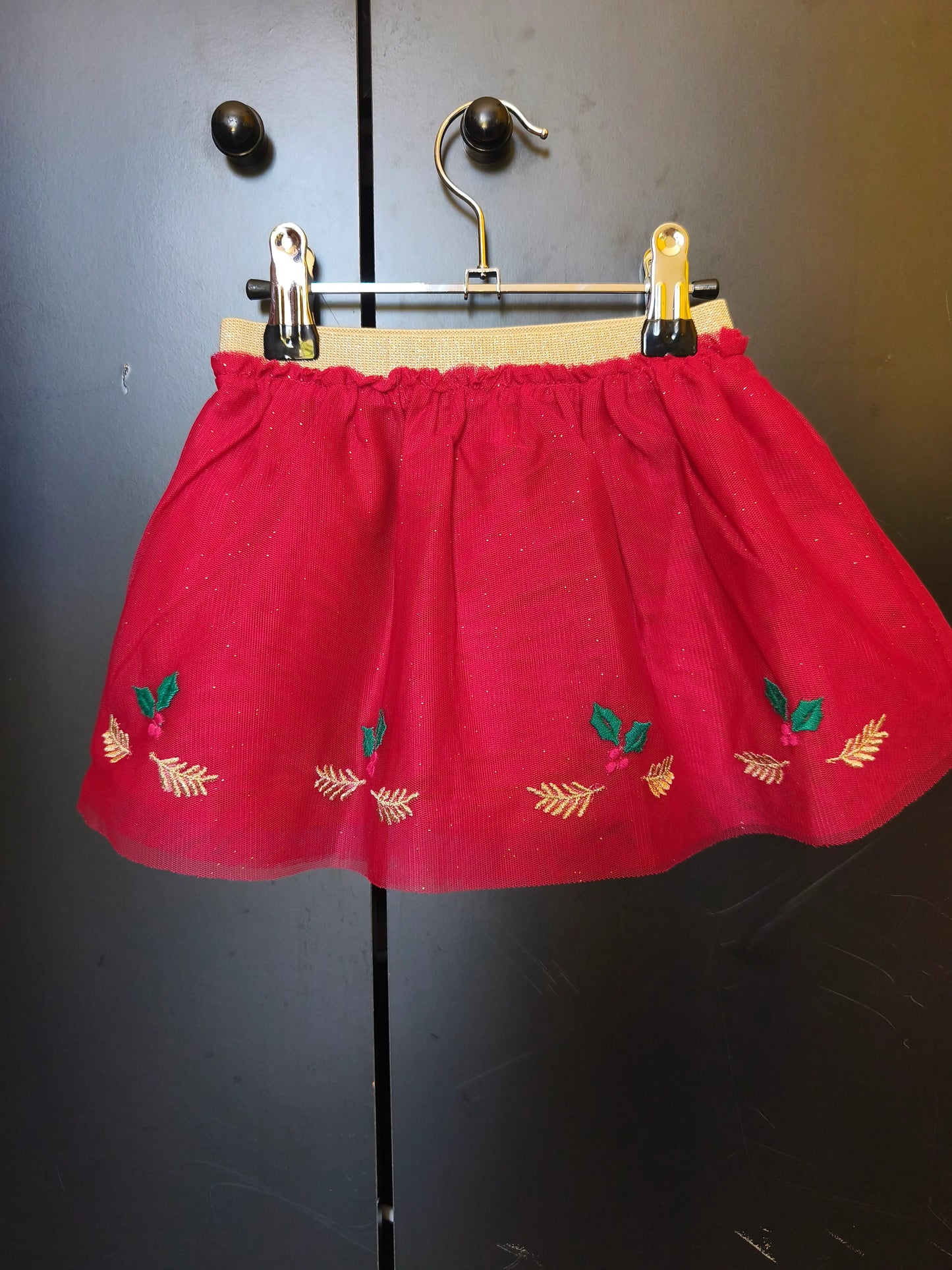 Jupe de Noël Rouge avec Broderie – DPAM – 6 Mois ref 207