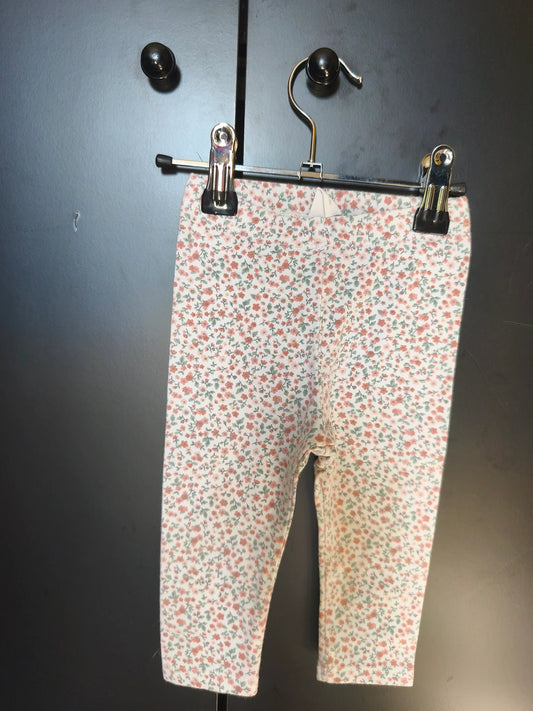 Legging H&M 3 mois – Blanc à imprimé fleuri rose et vert 🌸👶ref 169