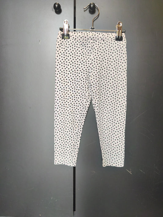 Legging blanc à pois rose et noir Du Pareil Au Même – Taille 2 ans ref 81
