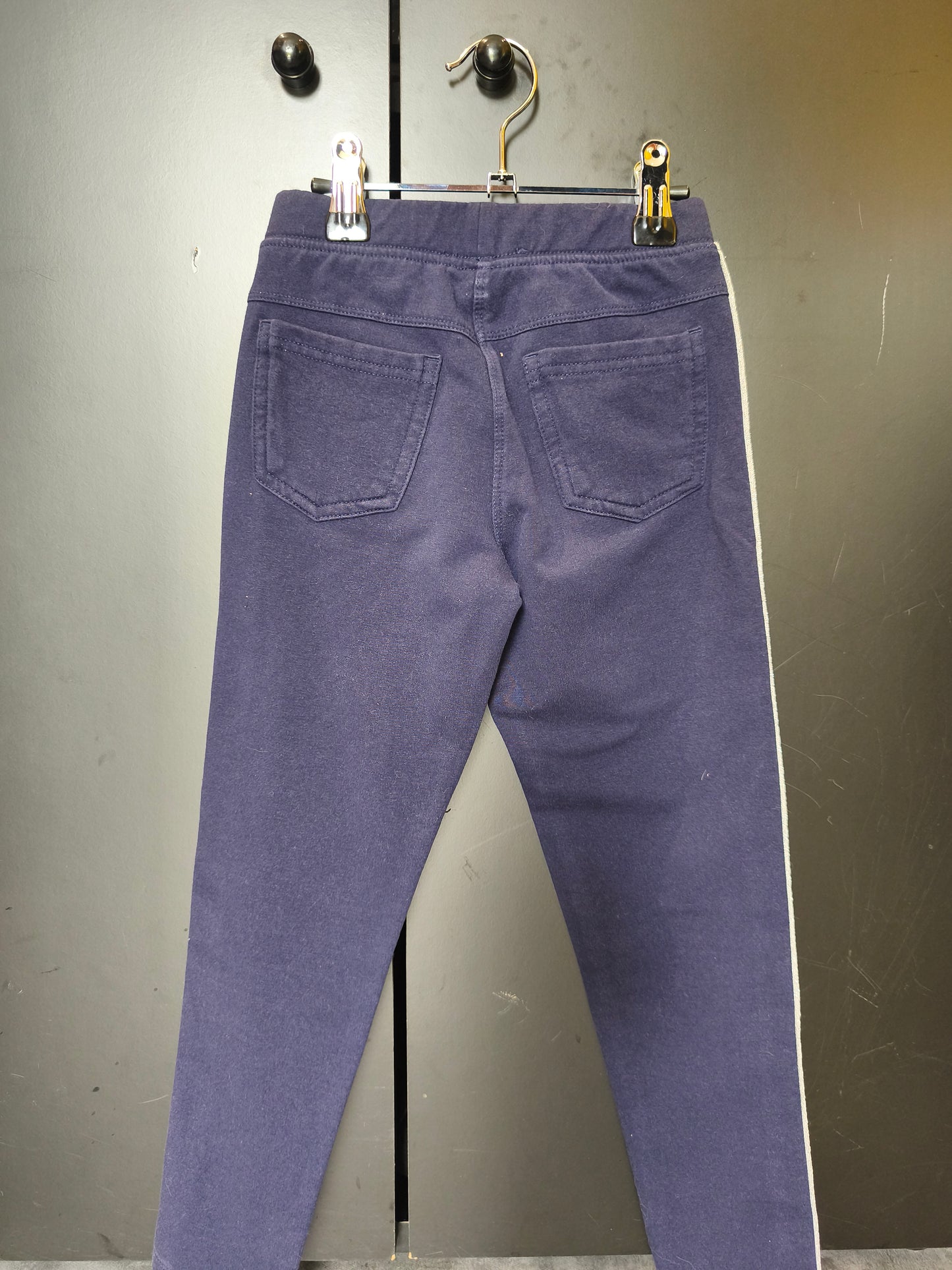 Legging bleu marine – La Halle – 7 ans – Bandes latérales colorées ref 154