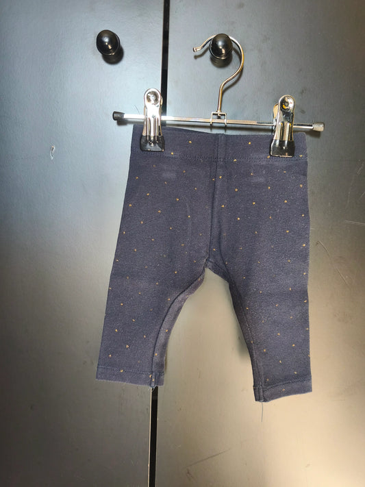 Legging Bleu Nuit à Petits Points Dorés – Kiabi – 3 Mois ref 172