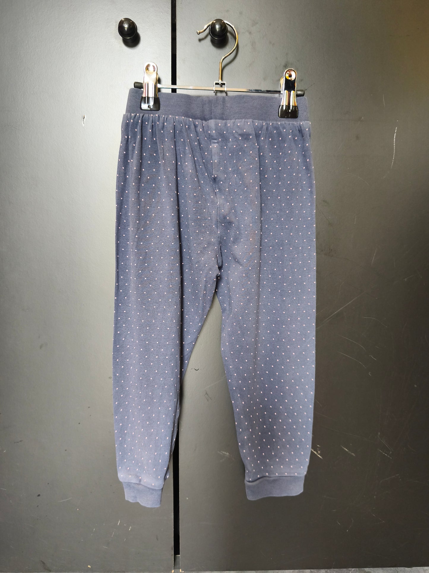 Legging 3 ans – bleu nuit à petits points roses 💖 ref 131
