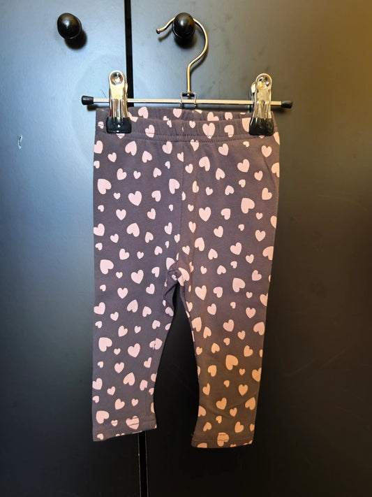 Legging Rose Marron à Cœurs Roses – 6 Mois ref 234