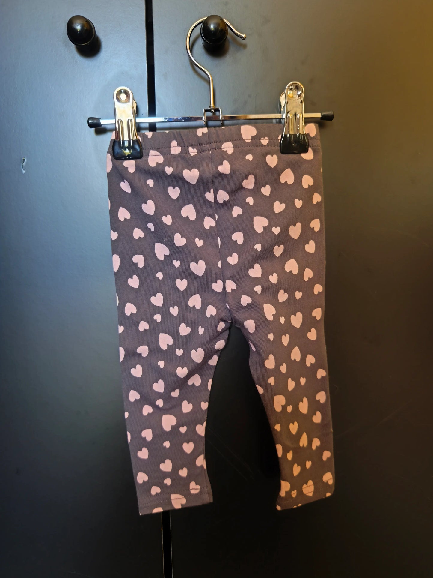 Legging Rose Marron à Cœurs Roses – 6 Mois ref 234