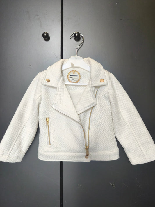 Manteau blanc habillé 18 mois Orchestra, fermeture croisée ref 101