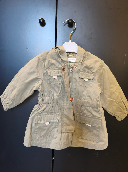 Manteau veste kaki doublée – Imprimé fleuri – 9 mois ref 262