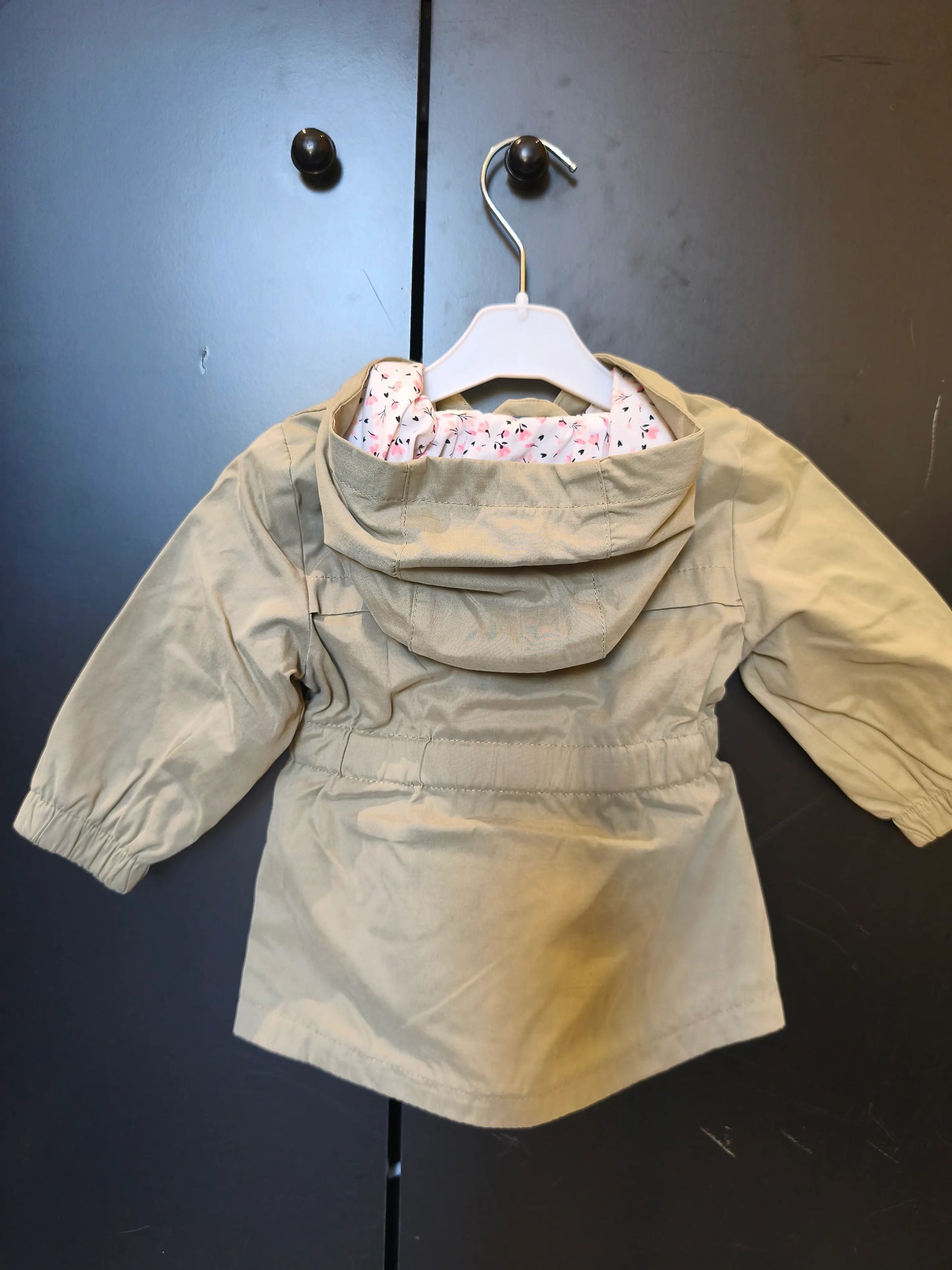 Manteau veste kaki doublée – Imprimé fleuri – 9 mois ref 262
