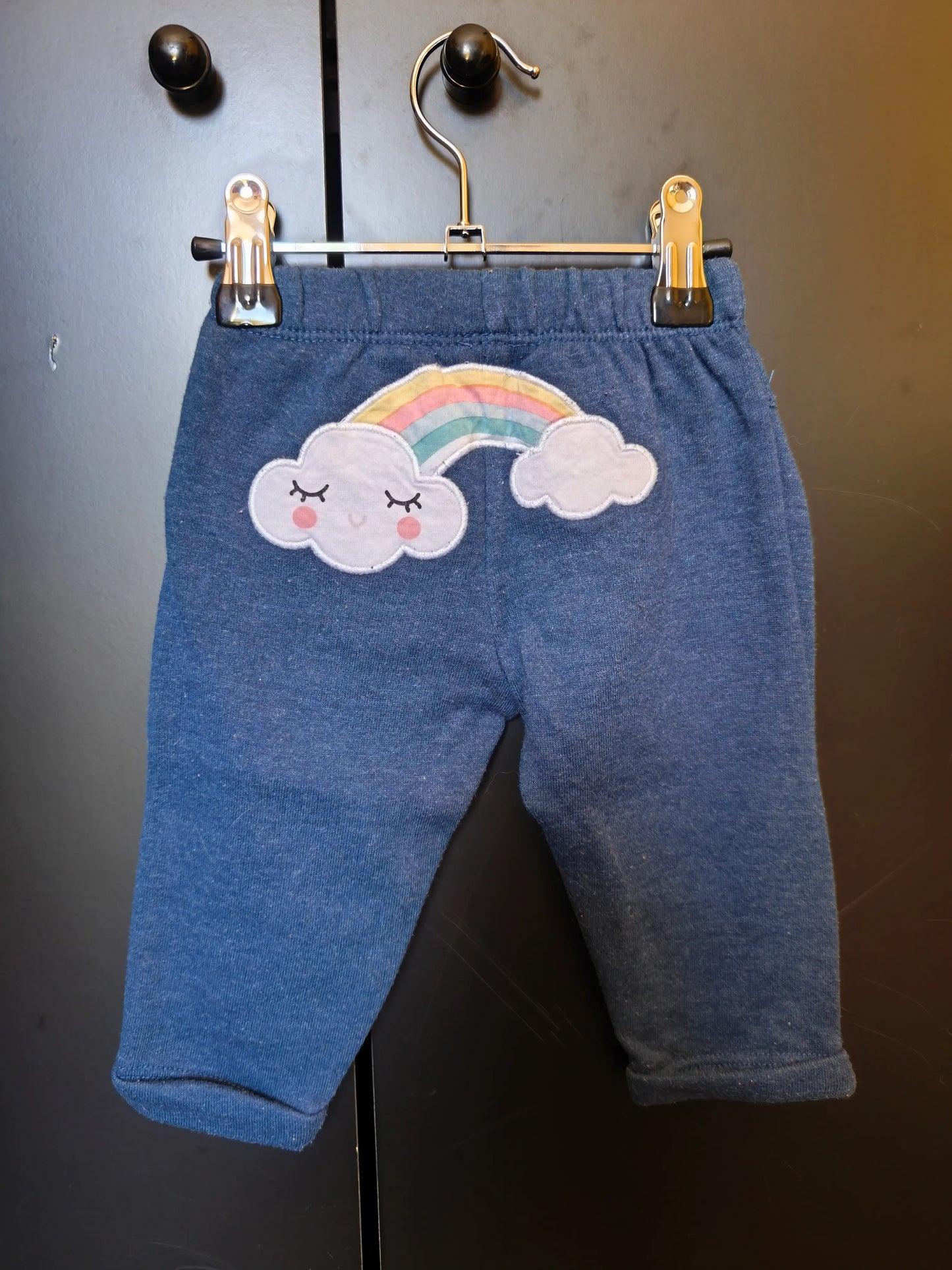 Pantalon Bleu avec Nuages et Arc-en-Ciel – TEX – 6 Mois ref 243