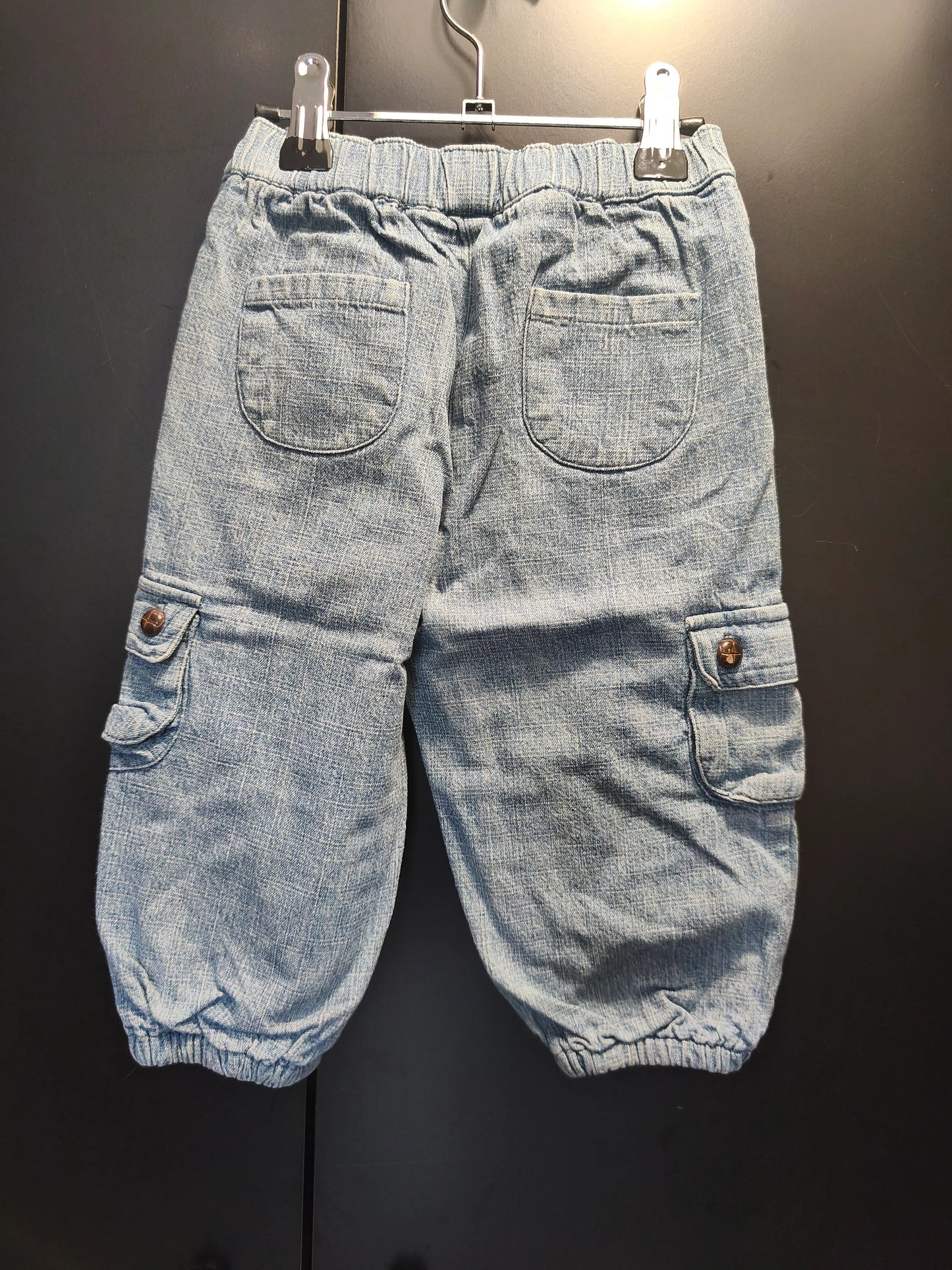 Pantalon Bouffant Bleu Jean avec Broderie – Tout Simplement 18 mois ref 397