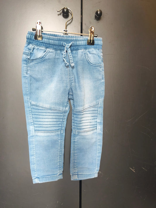 Pantalon Tape à l’Œil 18 mois - Imitation jean, genoux décorés, cordon de serrage ref 35
