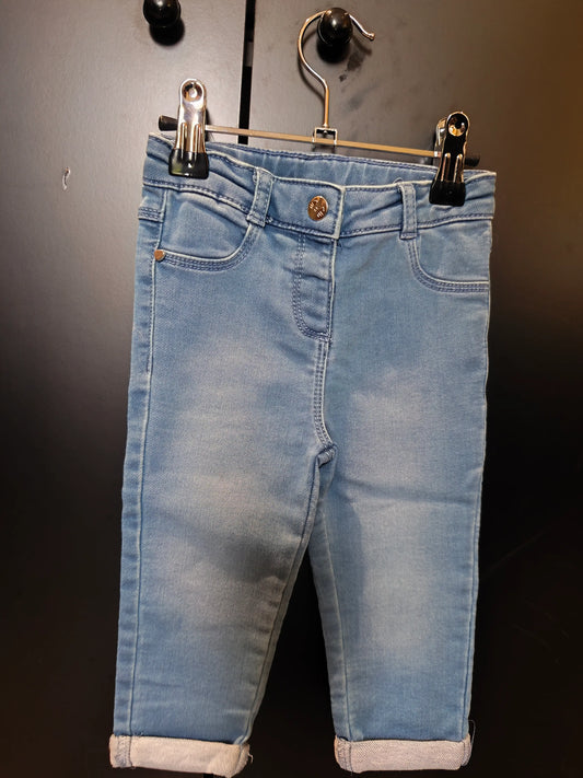 Pantalon façon jean bleu clair pour fille – Orchestra 12 mois ref 337