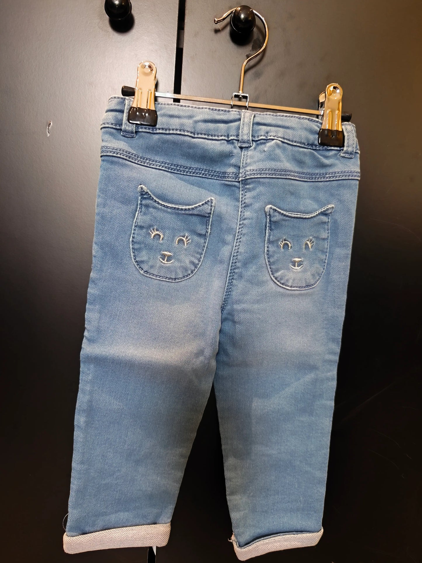 Pantalon façon jean bleu clair pour fille – Orchestra 12 mois ref 337