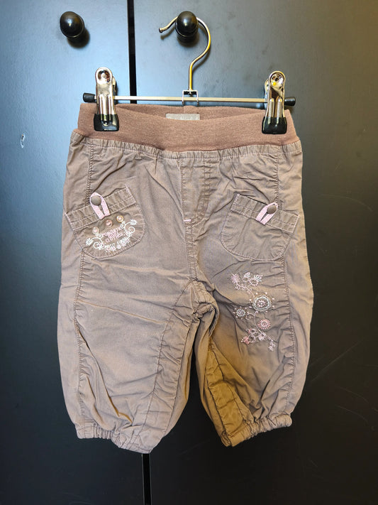 Pantalon Bouffant Marron avec Broderie – Petit Kimbaloo – 6 Mois ref 242