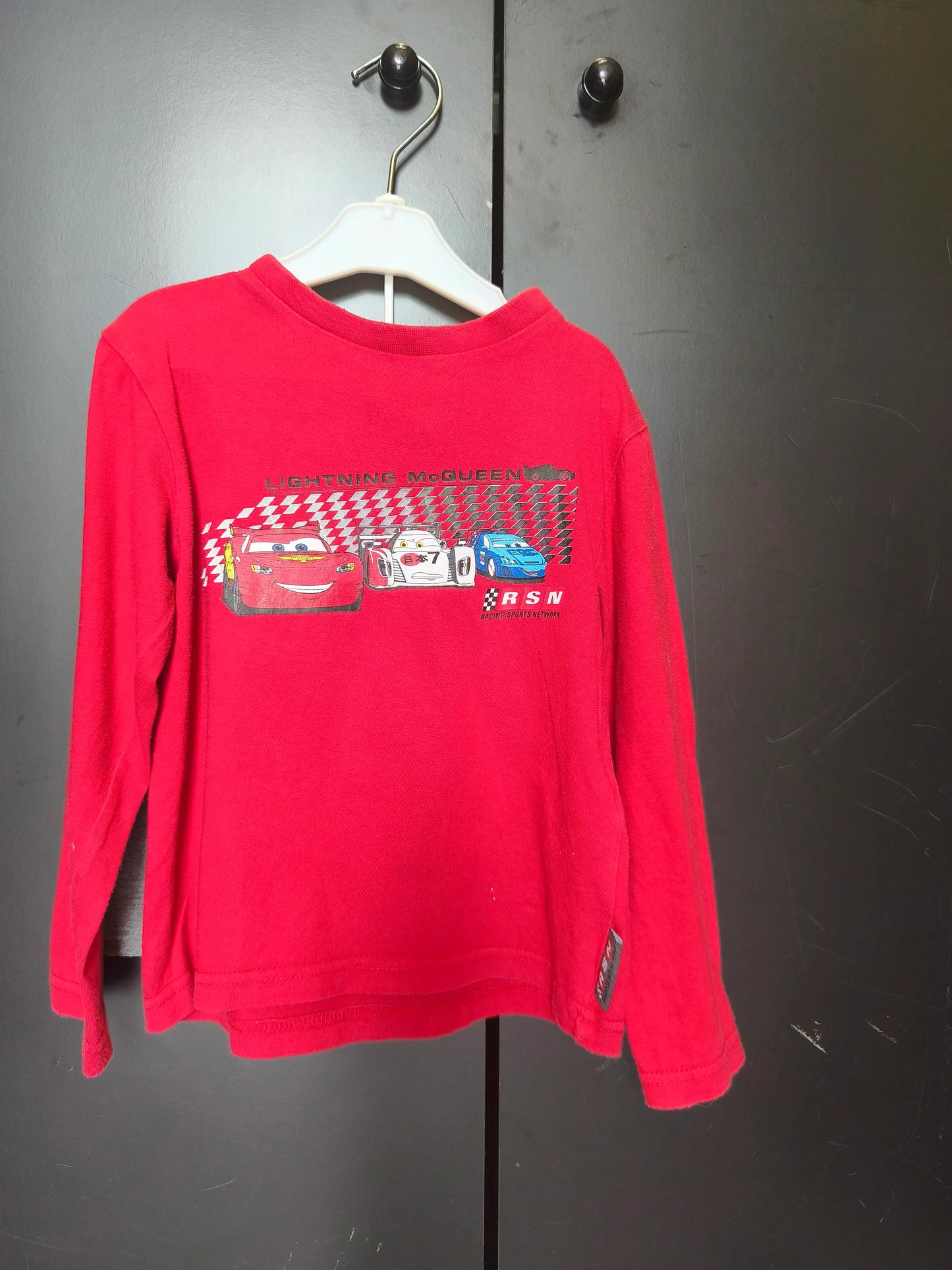Pyjama Cars 4 ans - T-shirt rouge manches longues & short gris 100% coton ref 40