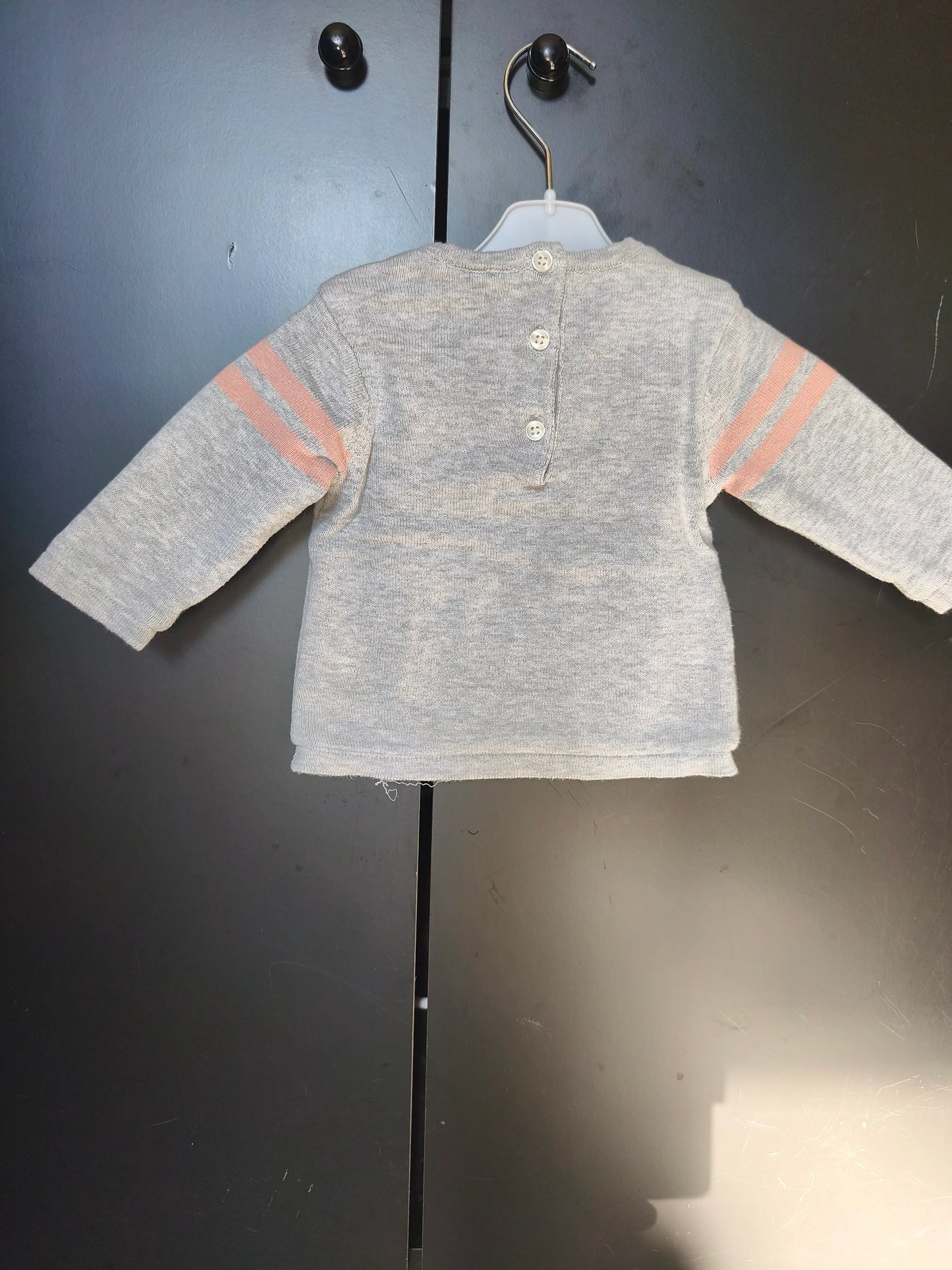 🐾 Pull Molletonné Gris « Marie » – Disney Baby – 3 Mois ref 174
