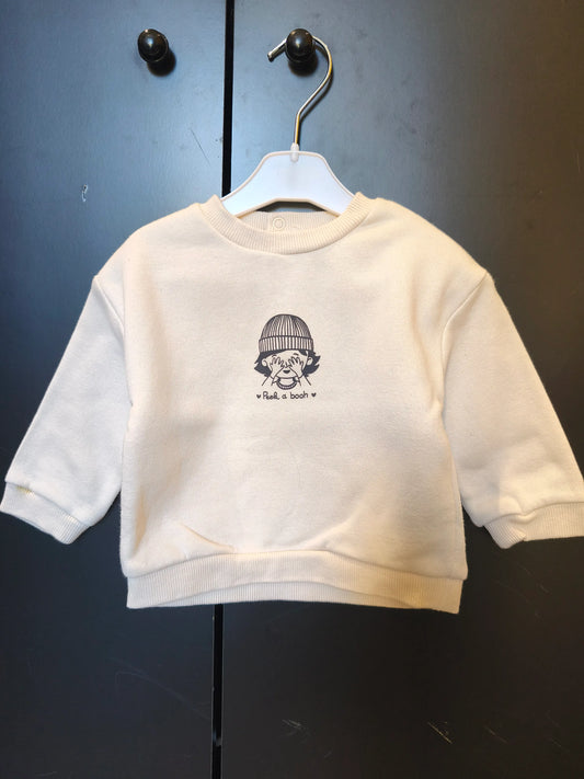 Pull manches longues – “Peek a Booh” – Crème clair – 9 mois ref 250