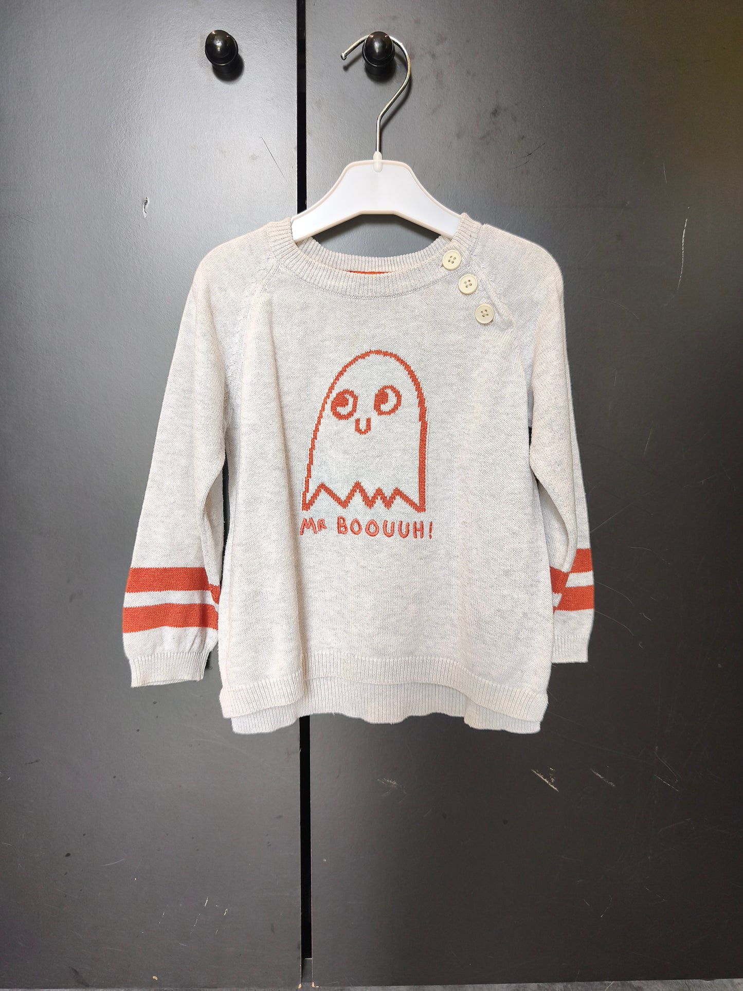 Pull Tape à l’œil 18 mois – gris fantôme « Mr Boouuh ! » 👻✨ ref 130