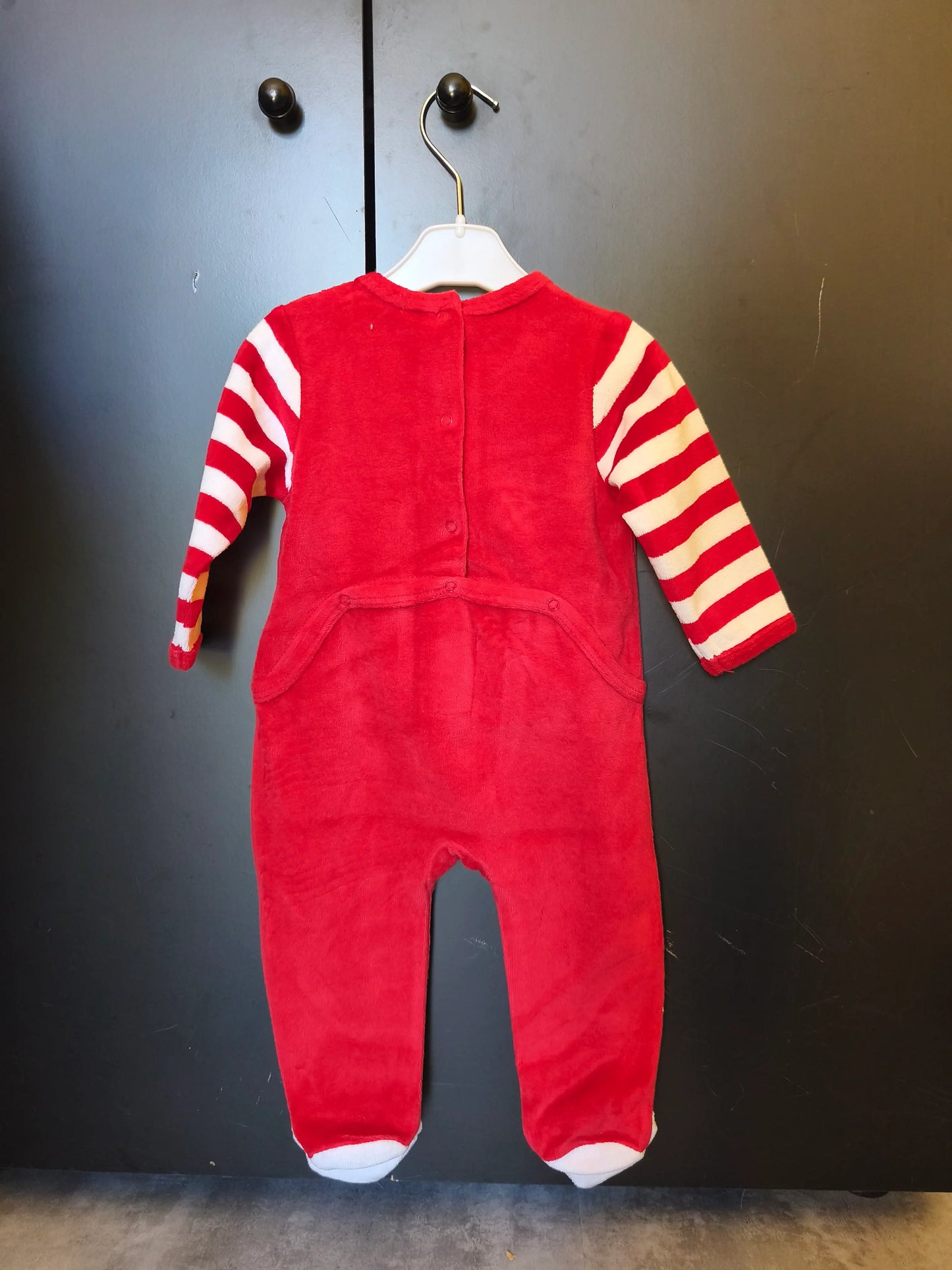 Pyjama Velours Rouge Noël avec Cerf – Verbaudet – 6 Mois ref 213
