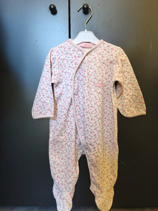 Grenouillère Rose à Fleurs Liberty – En Bonne Compagnie – 6 Mois ref 228